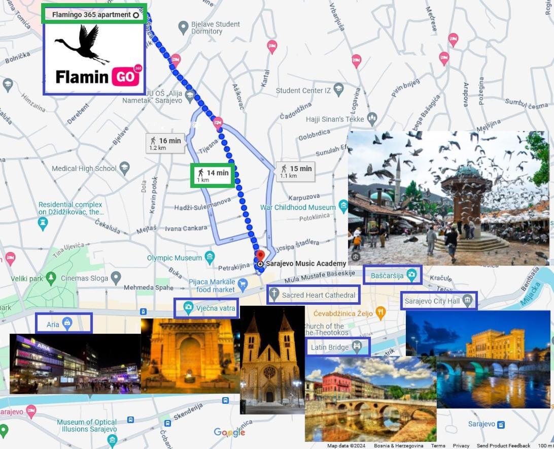 Flamingo 365 - Near City Center With Free Parking Сараево Екстериор снимка